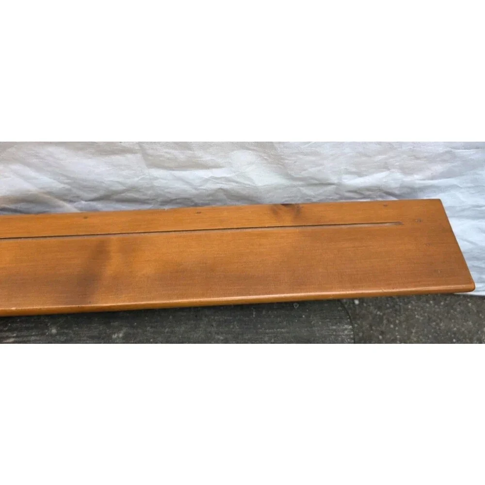 Vintage Wooden Plate Rail Wall Shelf – Decorative Scalloped Apron 36